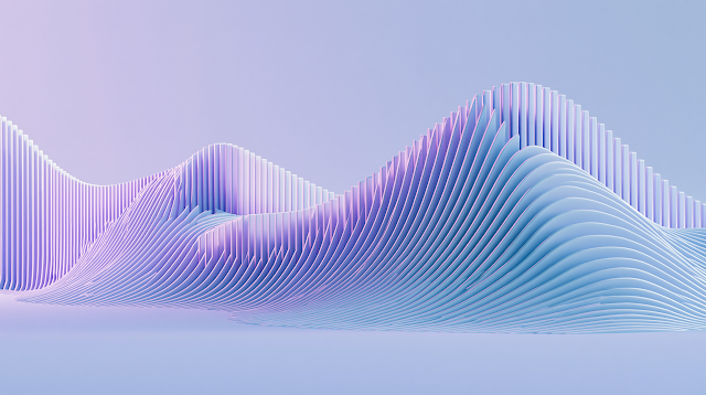 Abstract Undulating Wave in Lavender and Blue