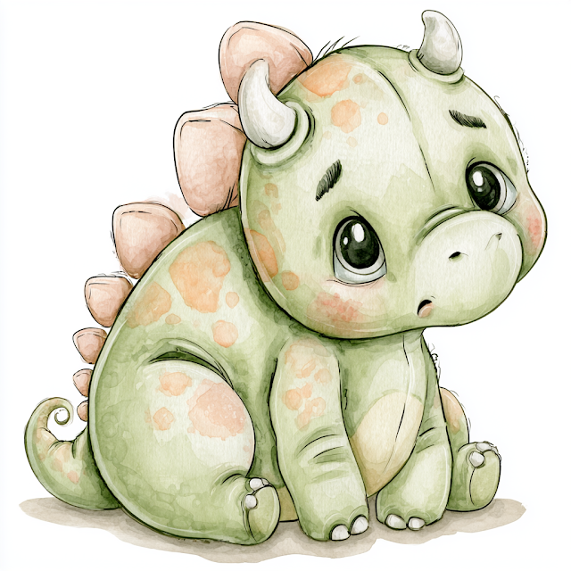 Adorable Baby Dinosaur Illustration