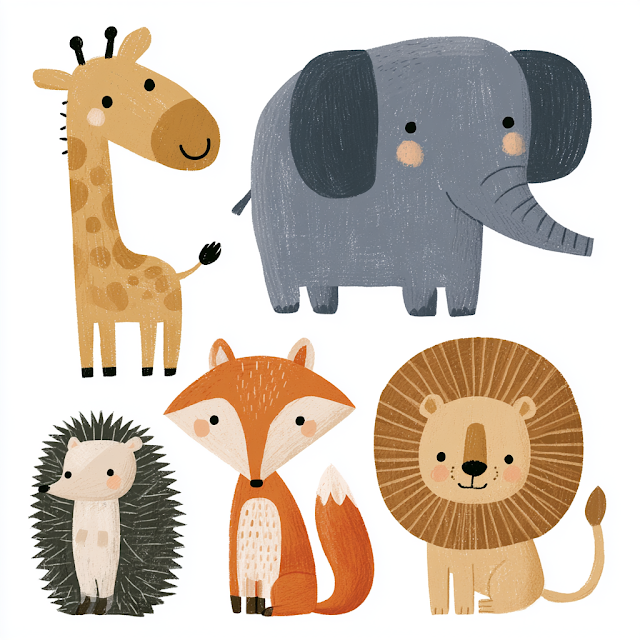 Adorable Cartoon Wild Animals Stickers