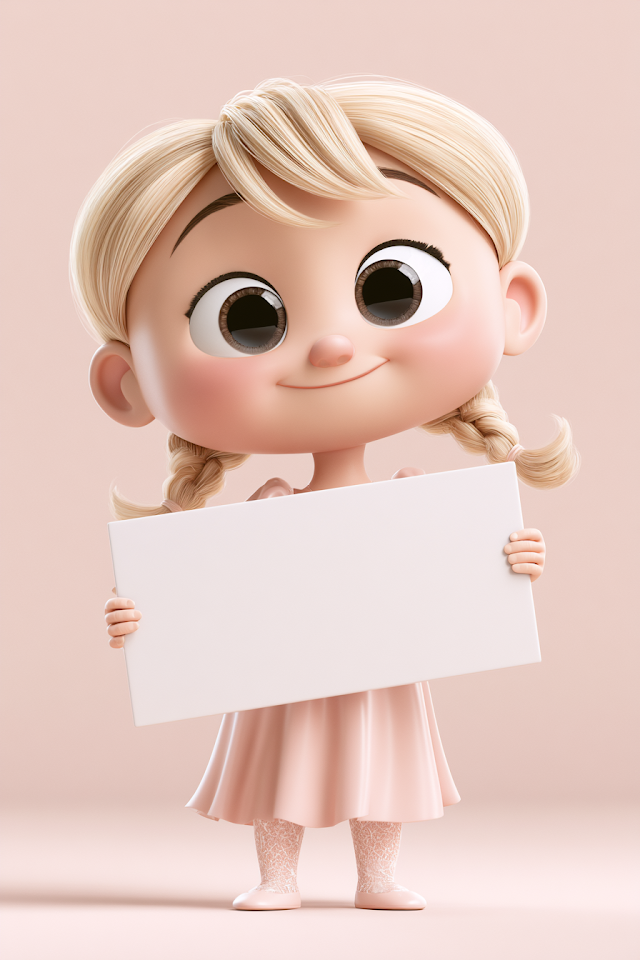 Adorable Pixar-Inspired Toddler Doll in Pastel Pink Studio