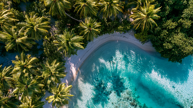 Aerial View of a Tropical Lagoon