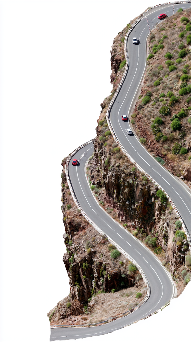 Aerial View of S-Curve Mountain Road