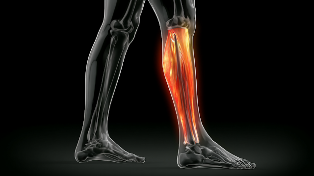 Anatomical Silhouette of Human Legs with Highlighted Inflammation