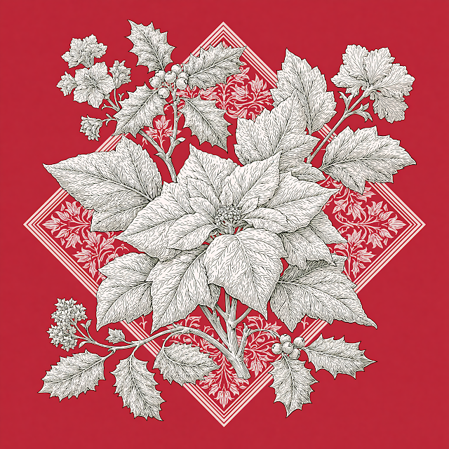 Art Deco Poinsettia Floral Design