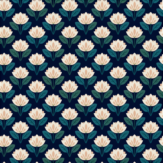 Art Nouveau Floral Botanical Wallpaper Pattern