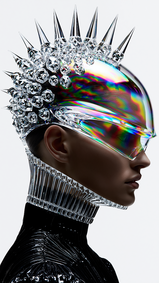 Avant-Garde Crystal Helmet Fashion