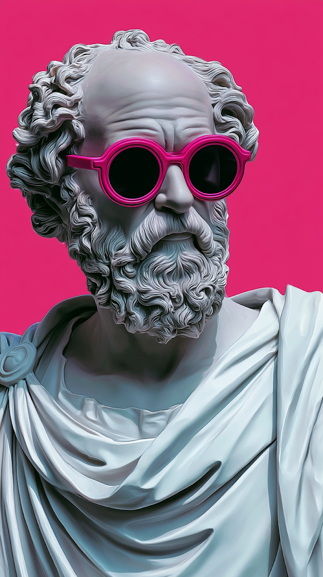 Bearded Philosopher in Magenta Sunglasses