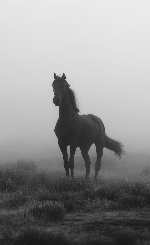 Black Horse in Fog