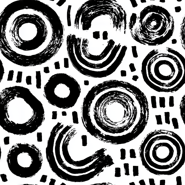 Bold Black Brush Stroke Pattern