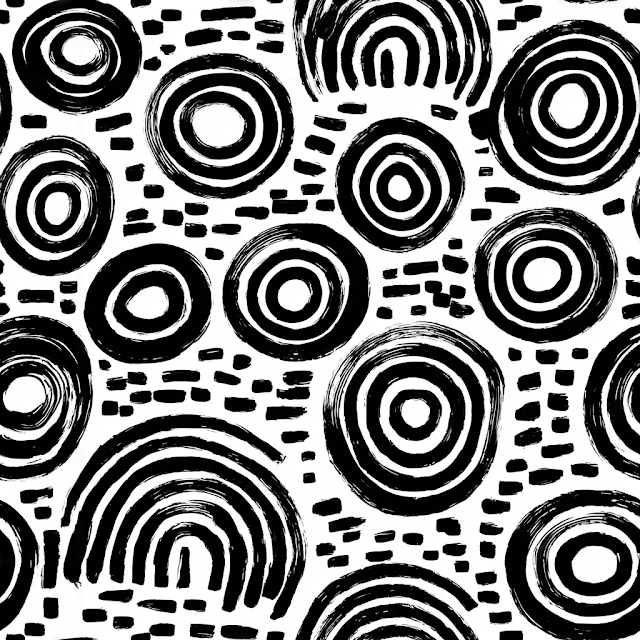 Bold Black Brush Stroke Pattern
