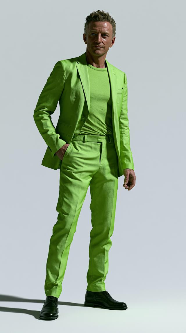 Bold Monochrome Lime Green Fashion Study