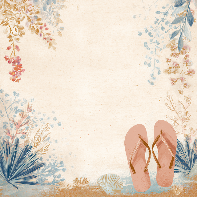 Breezy Summer Flip Flop Scrapbook Background
