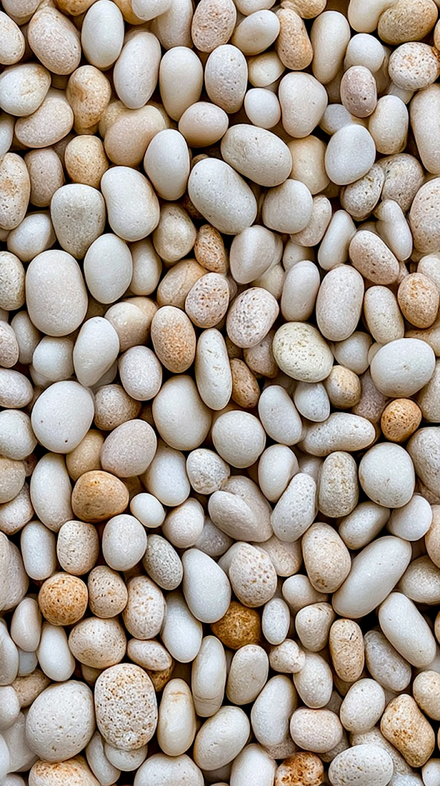 Calming Arrangement of Polished White Pebbles