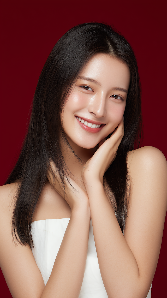 Captivating Korean Teenage Beauty Influencer Portrait