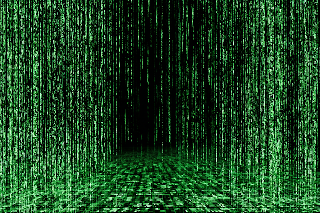 Cascading Green Digital Code Background