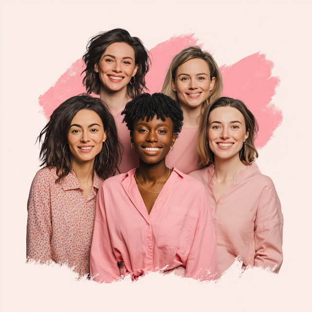 Celebrating International Women's Day: Smiling Women in Pink