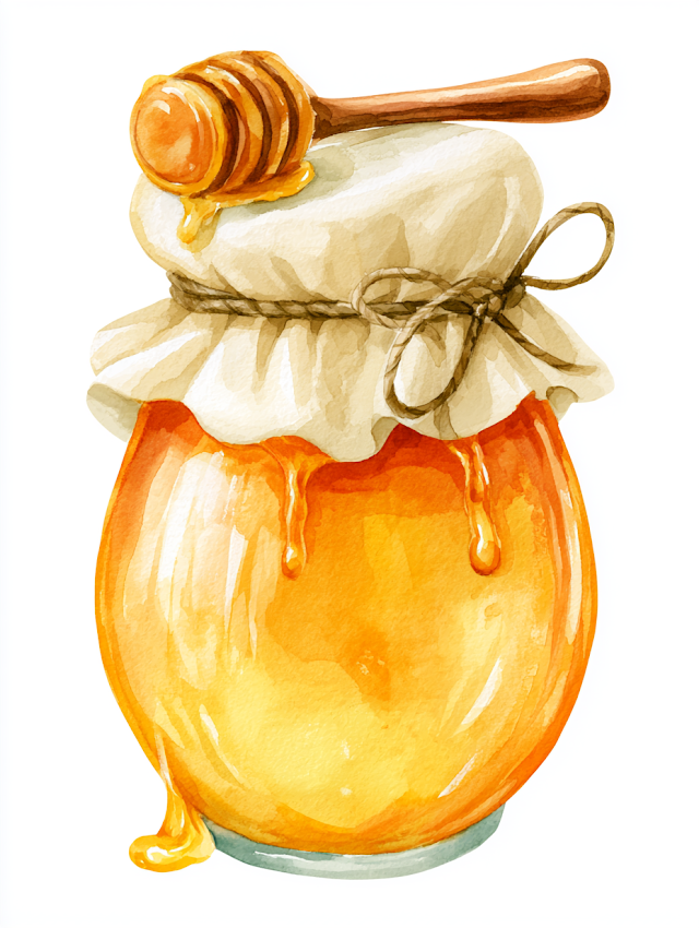 Charming Honey Jar Clipart Illustration