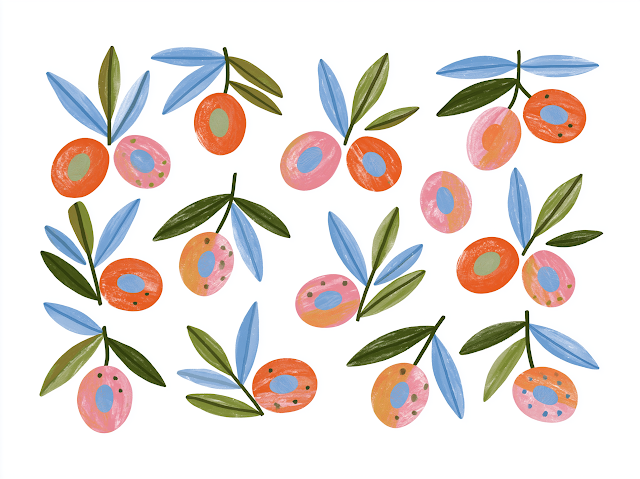 Charming Illustration of Colorful Olives