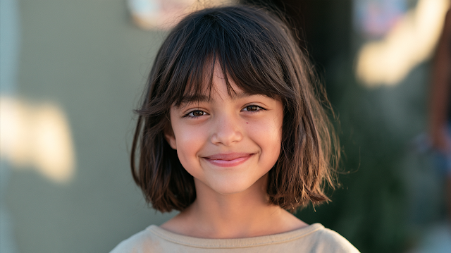 Cheerful 10-Year-Old Girl Portrait