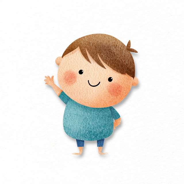 Cheerful Little Boy Character Illustration