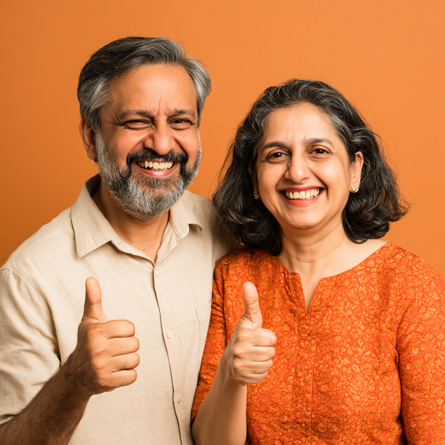 Cheerful South Asian Couple Celebrating