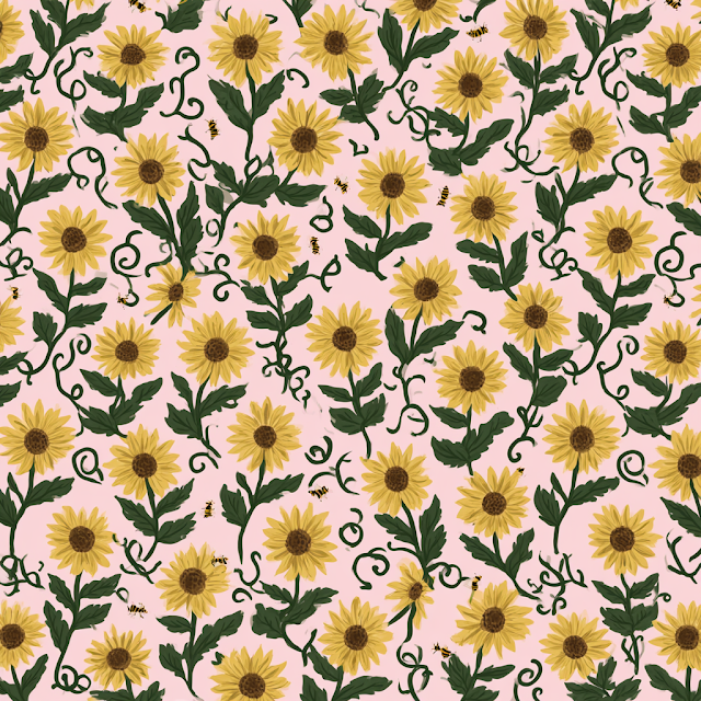 Cheerful Sunflower Botanical Pattern