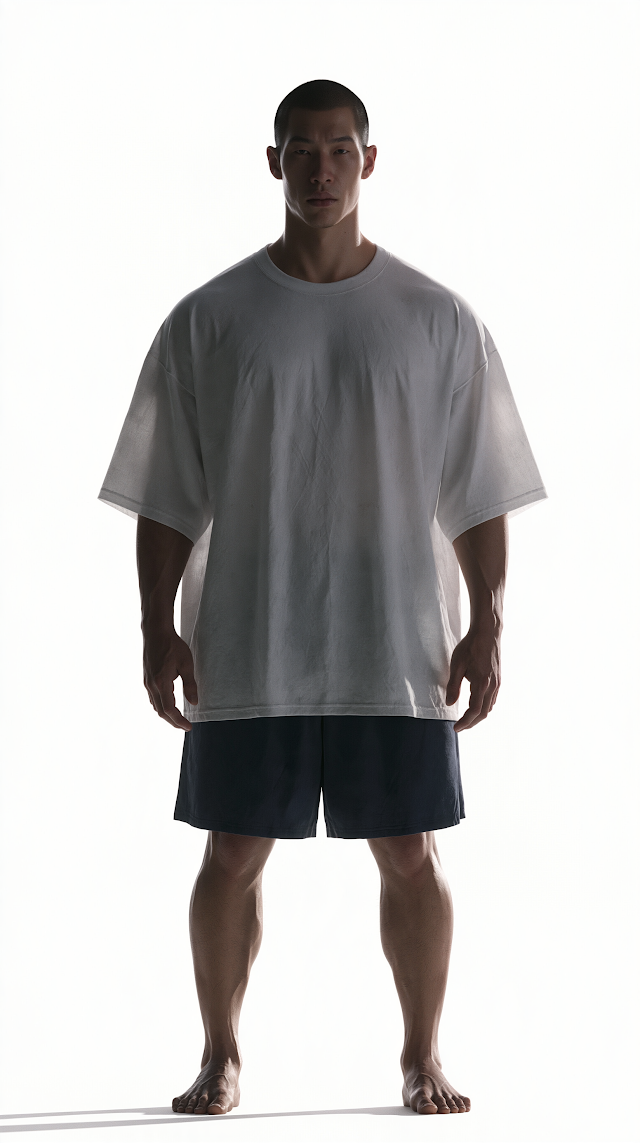 Cinematic 3D Render of a Short Stocky East Asian Man