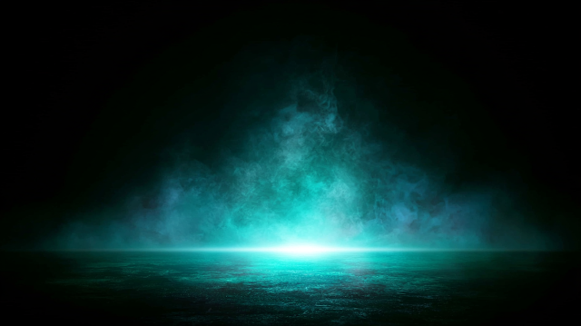 Cinematic Dark Void with Cyan Teal Light
