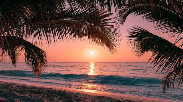 Cinematic Tropical Sunset Beach