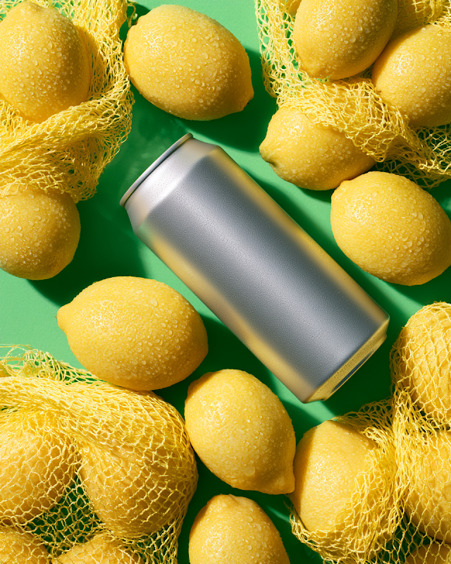 Citrus Summer Mockup with Aluminum Soda Can