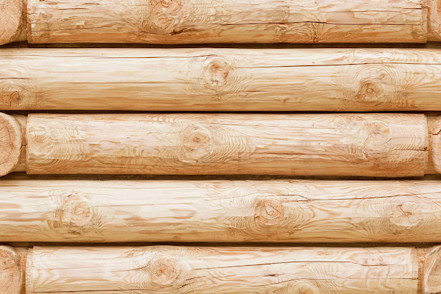 Close-Up of Rustic Log Cabin Wall