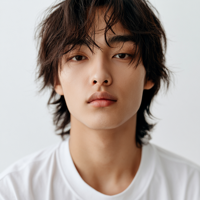 Close-Up Portrait of a Teenage Korean Man