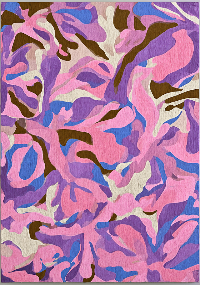 Colorful Abstract Artwork with Curvilinear Shapes