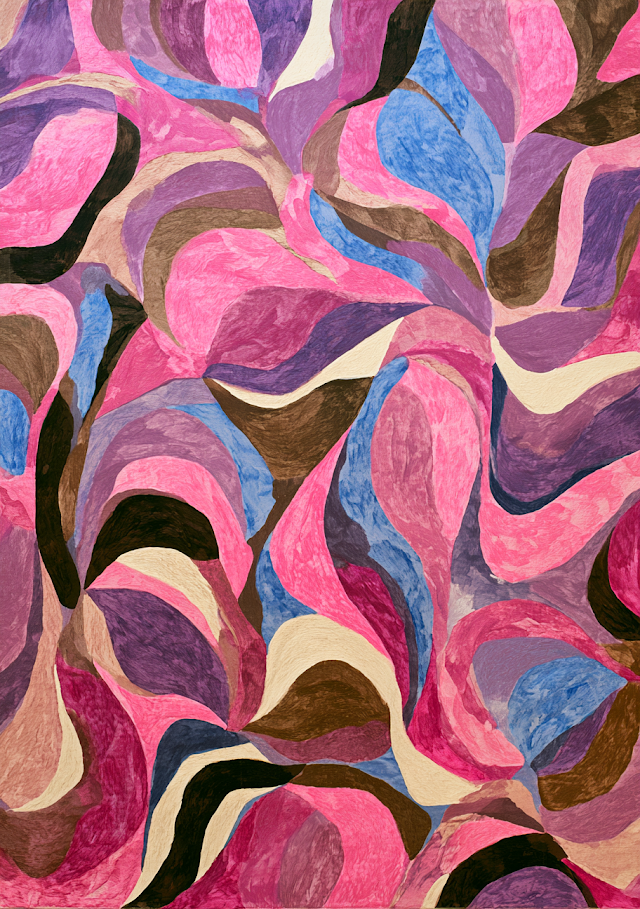 Colorful Abstract Curvilinear Composition