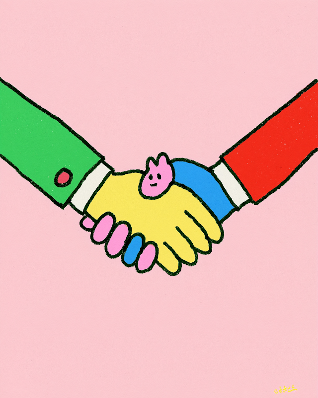 Colorful Friendship Handshake