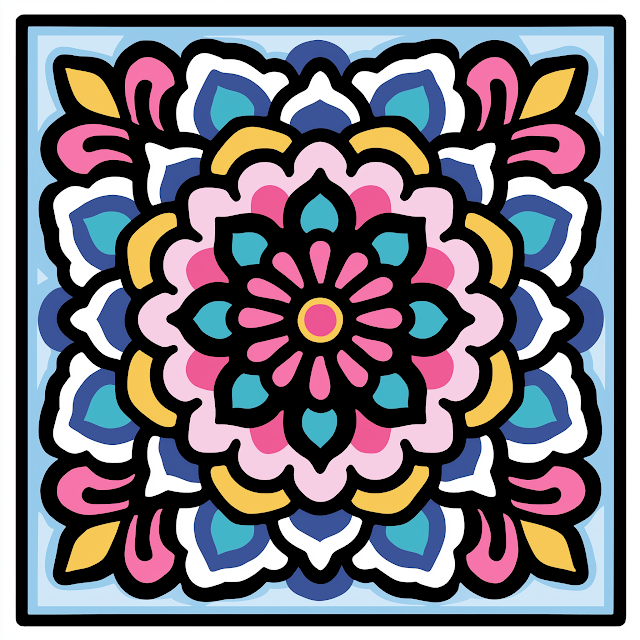 Colorful Geometric Tile Design for Kids