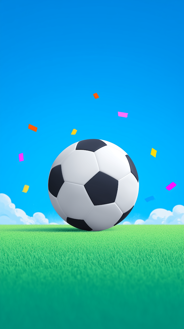 Colorful Soccer Ball in Playful Vector Art Style