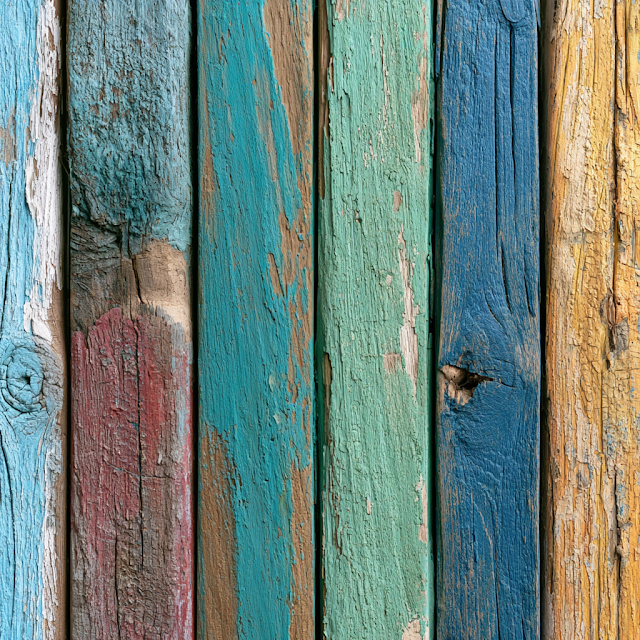 Colorful Weathered Wooden Planks