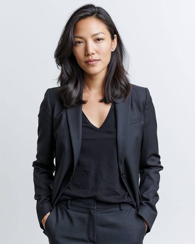 Confident East Asian Businesswoman in Professional Attire