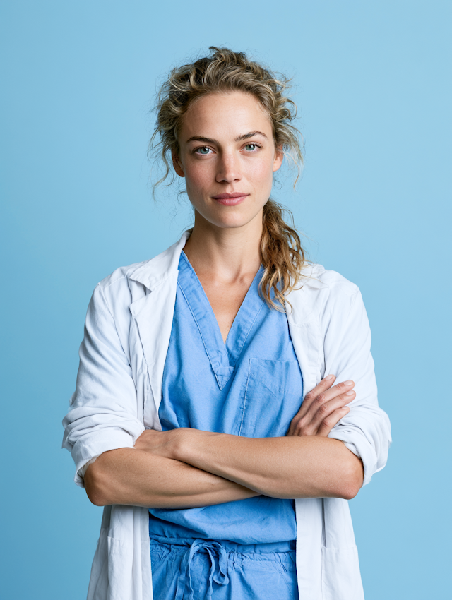 Confident Healthcare Professional in Scrubs