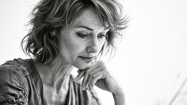 Confident Mature Businesswoman in Thoughtful Pose
