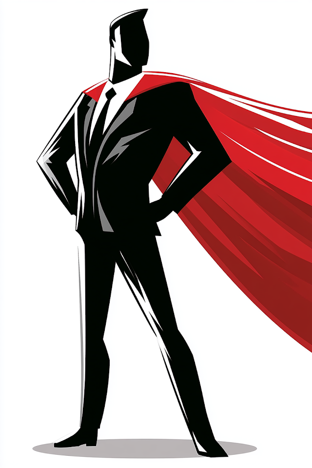 Confident Superhero Businessman Illustration
