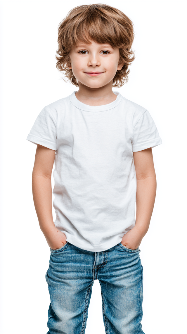 Confident Young Boy in Casual Style