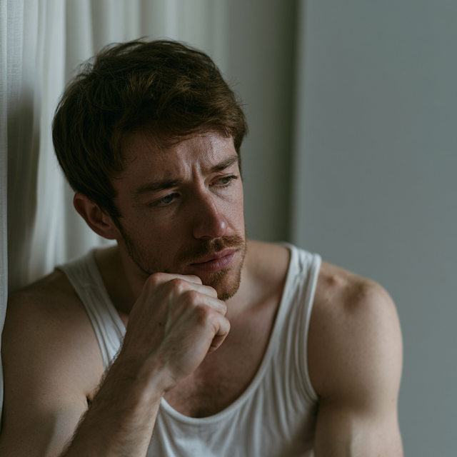 Contemplative Young Man in Soft Light