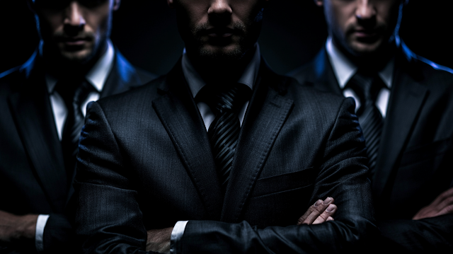Corporate Executives in Dark Suits