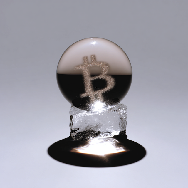 Cryptocurrency Crystal Ball Featuring Bitcoin Logo