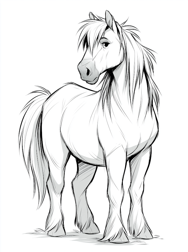 Cute Anime Style Horse Illustration