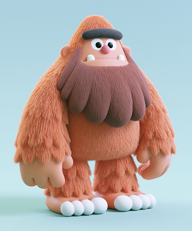 Cute Cartoon Bigfoot Character