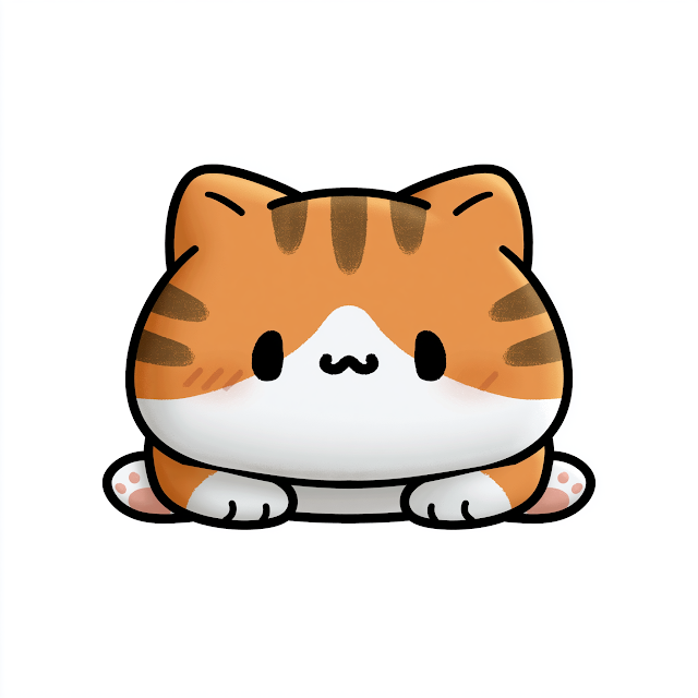 Cute Chubby Cartoon Cat