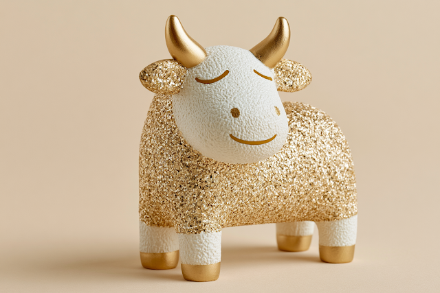 Cute Minimalistic Year of the Cow Figurine